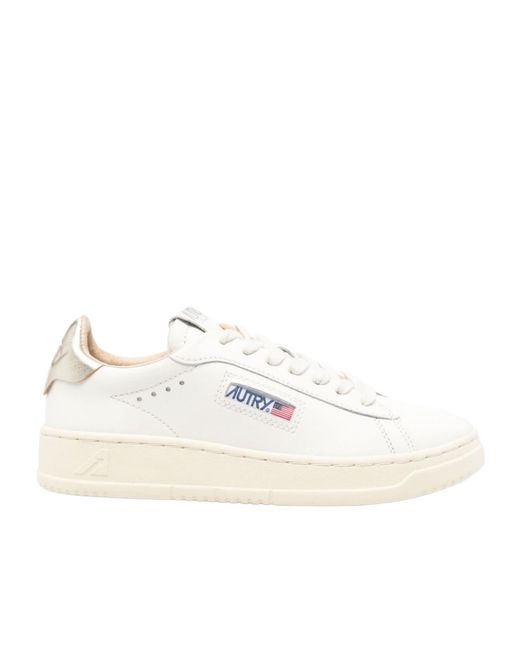 Autry White Dallas Leather Sneakers