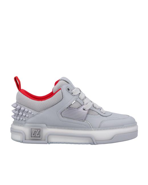 Christian Louboutin Gray Studded-Detail Sneakers for men