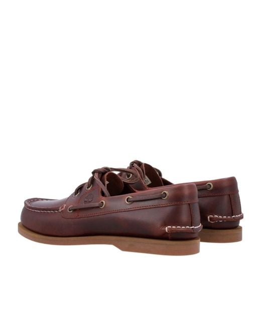 Timberland Brown Classic Boat 2 Eye Lace-Up Loafers