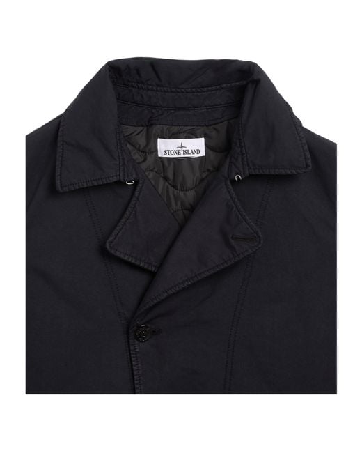 Stone Island Blue Compass Patch Padded Jacket for men
