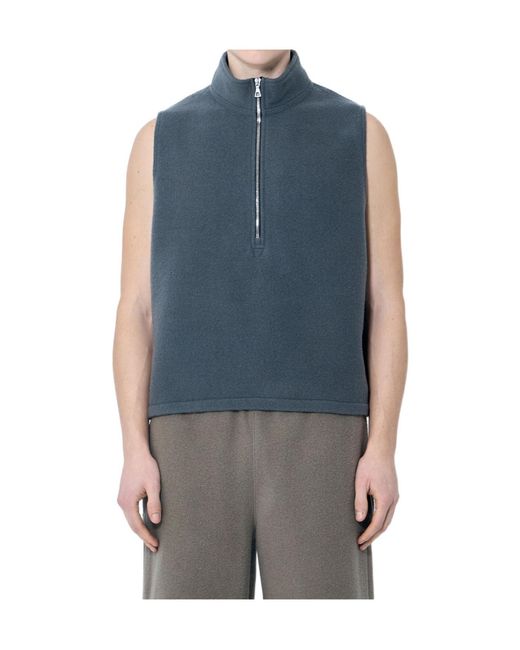 Rier Blue Wool City Vest for men