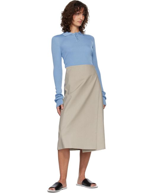 Rier Natural Wrap Design A-Line Skirt