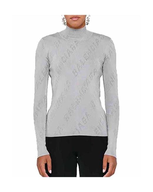 Balenciaga Gray High-Neck Knitted Pullover