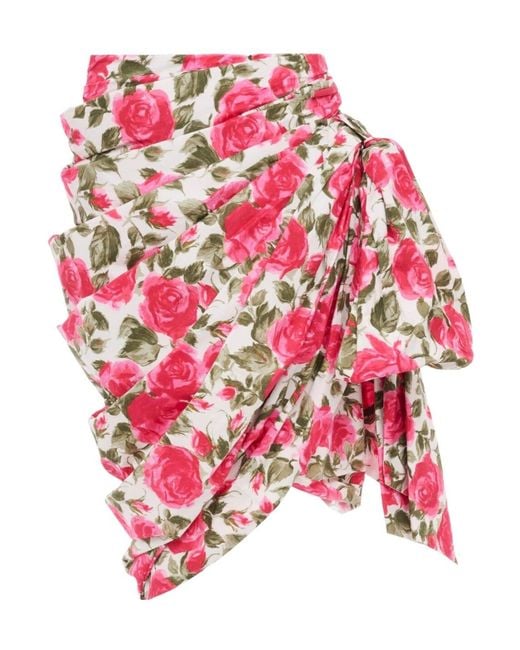 Chloé Pink Chloé Floral Print Asymmetric Skirt