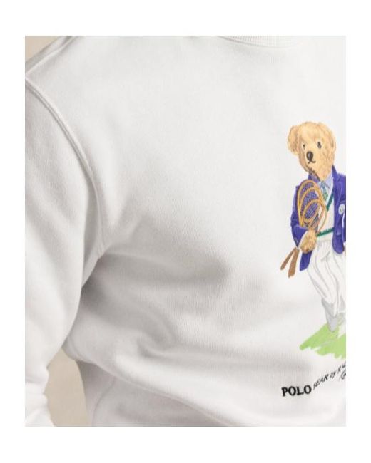 Polo Ralph Lauren White Polo Bear Graphic Sweatshirt for men