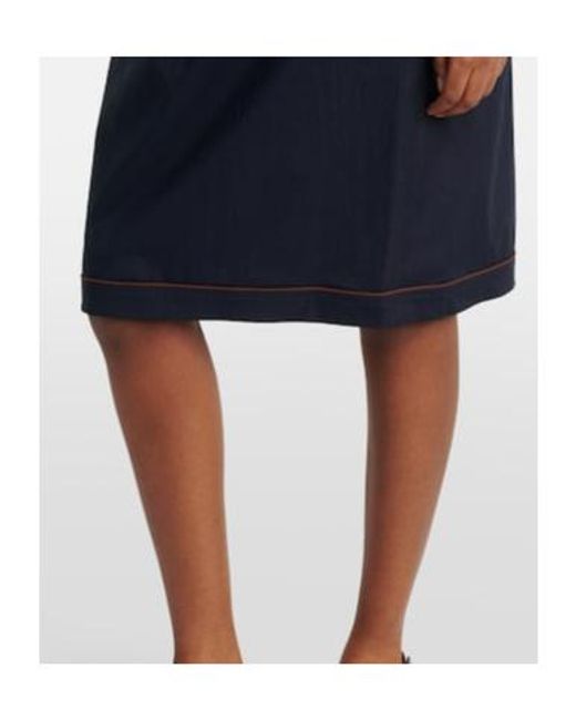 Plan C Blue Cotton Midi Skirt