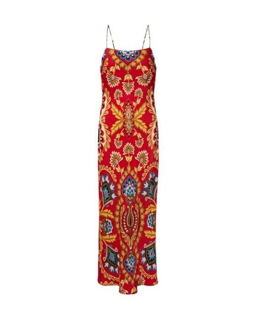 Farm Rio Red Folk Tapestry Maxi Dress