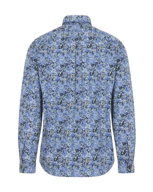 Paul Smith Blue Slim Fit Floral Shirt for men