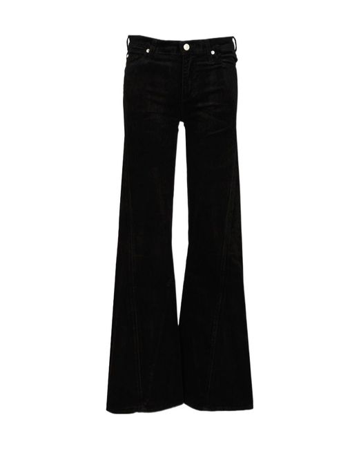 7 For All Mankind Black Wide-Leg Zip Jeans