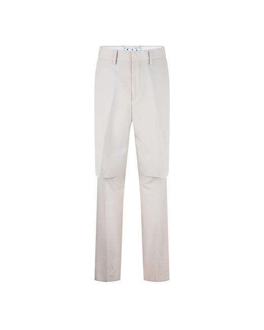 Off-White c/o Virgil Abloh Gray Mid-Rise Slim-Fit Trousers for men