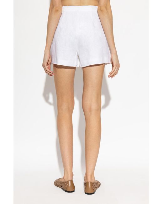 Posse White Perri Button-Fastening Shorts