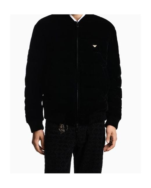 Emporio Armani Black Zip-Up Reversible Bomber Jacket for men