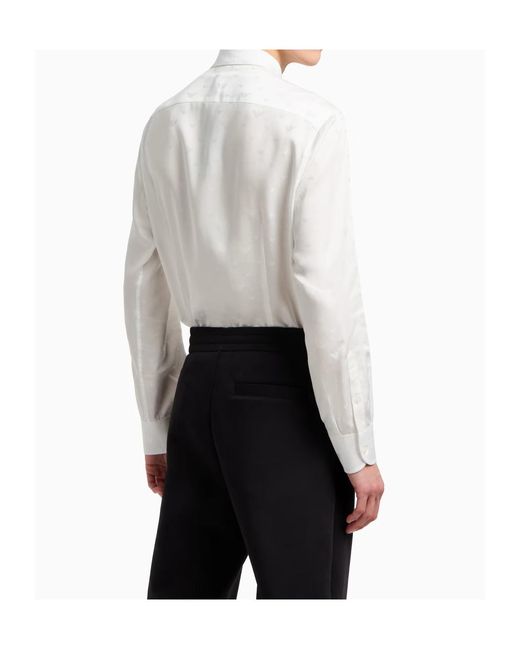 Emporio Armani White Long-Sleeve Button-Up Shirt for men