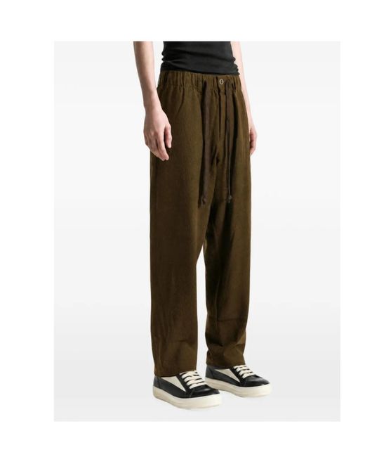 Uma Wang Green Elastic-Waist Casual Trousers for men