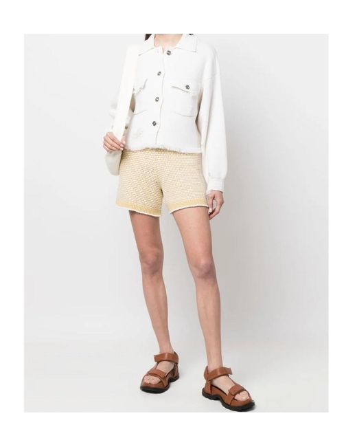Barrie White Fringed Denim Jacket