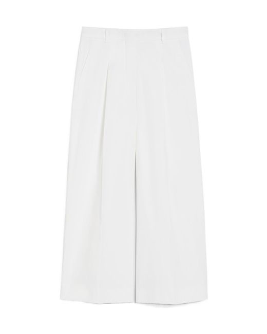 Max Mara White Stretch Cotton Casual Pants