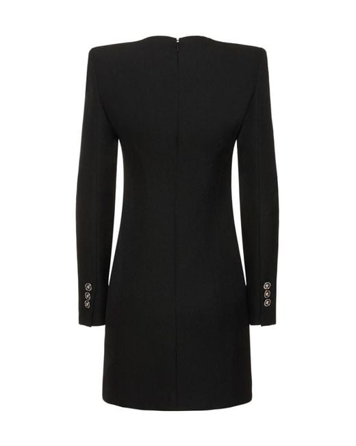 Versace Black Virgin Wool Mini Dress