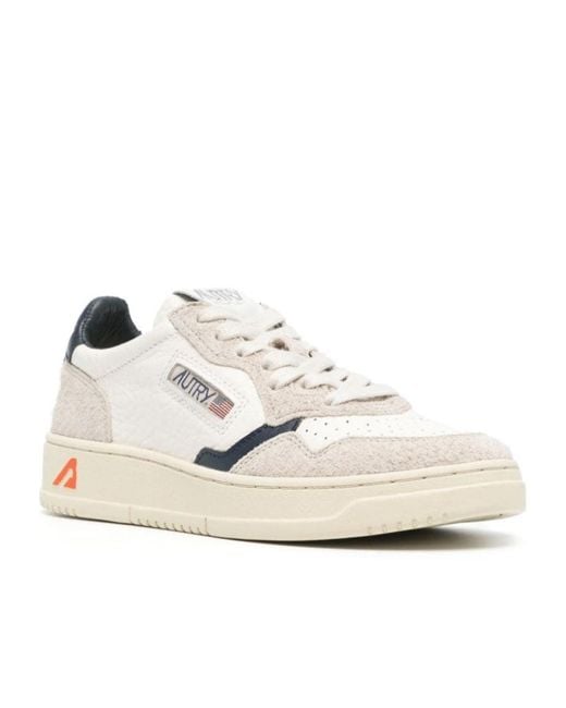 Autry White Medalist Crinkled Sneakers