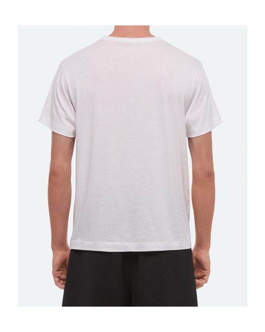Helmut Lang White Crew Neck Short-Sleeved T-Shirt for men