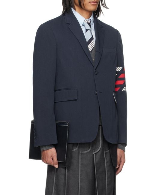 Thom Browne Blue Bar Single-Breasted Blazer for men