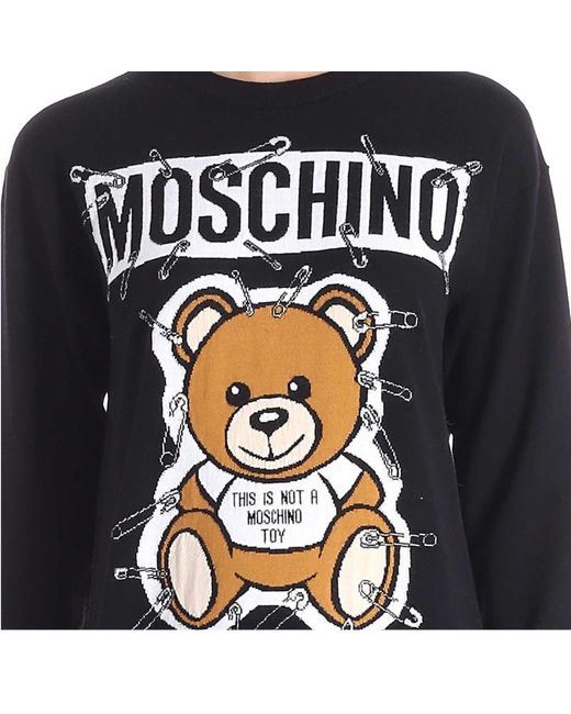 Moschino Black Teddy Bear Knitted Dress