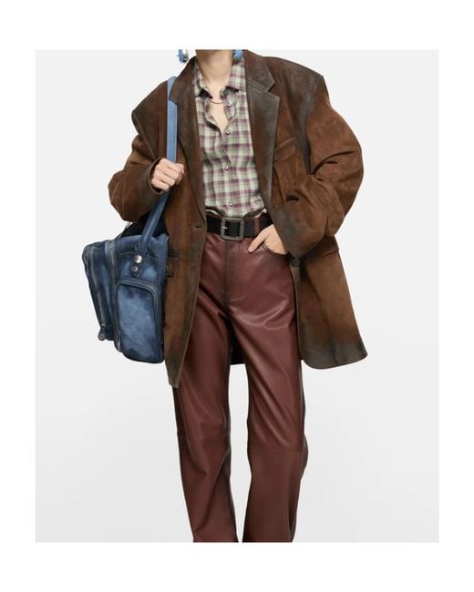 Acne Brown Single Breasted Suit Jacket