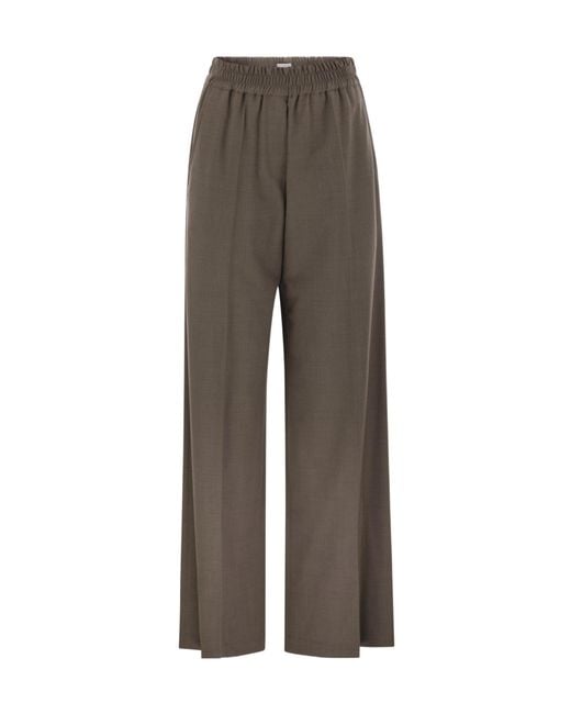 Brunello Cucinelli Gray Wide Leg Pants