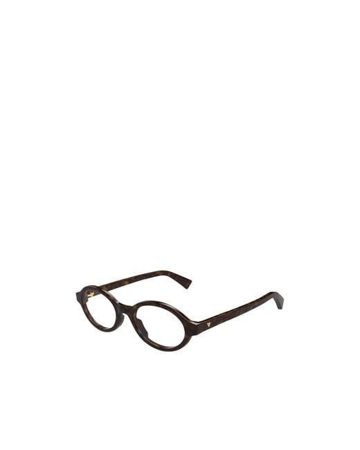 Bottega Veneta White Eyewear Oval Frame Glasses