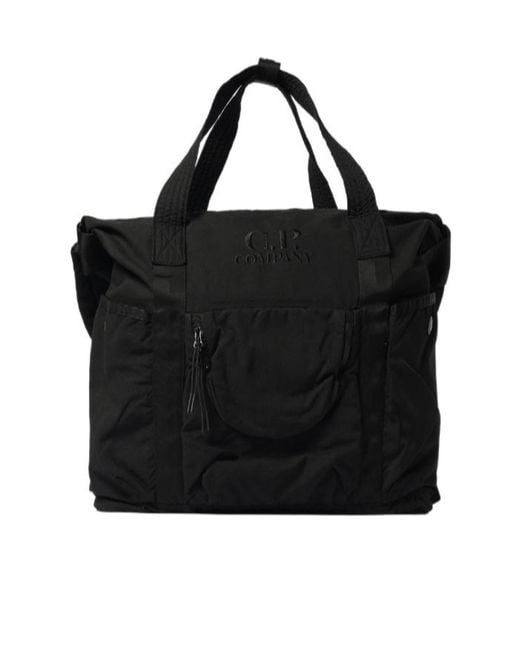 C P Company Black Twill Shoulder Bag for men