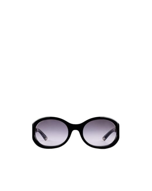 Gucci White Eyewear Oval Frame Sunglasses