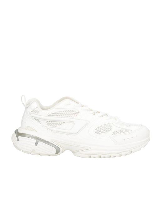 DIESEL White Simple Low-Top Sneakers