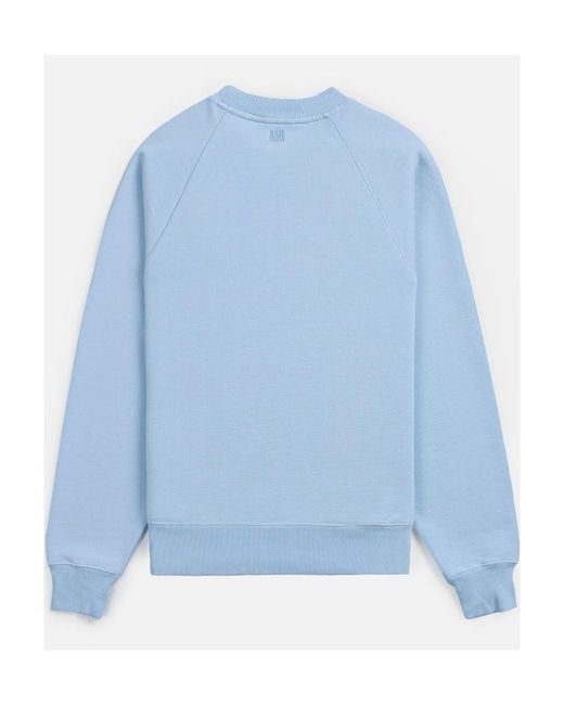AMI Blue Tonal-Logo Organic Cotton Sweatshirt for men