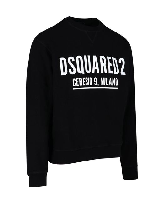 DSquared² Black Logo Printed Crewneck Sweatshirt for men