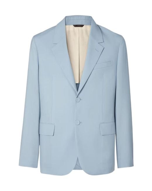Fendi Blue Button-Fastening Blazer for men