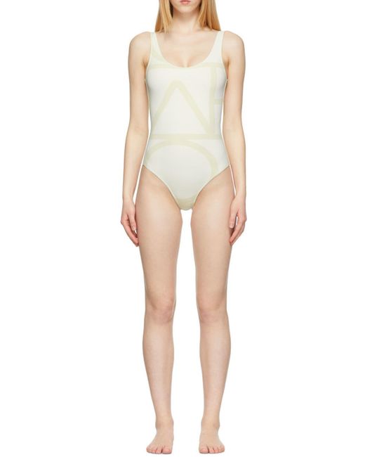 Totême White Totême Sleeveless Crewneck Swimsuit
