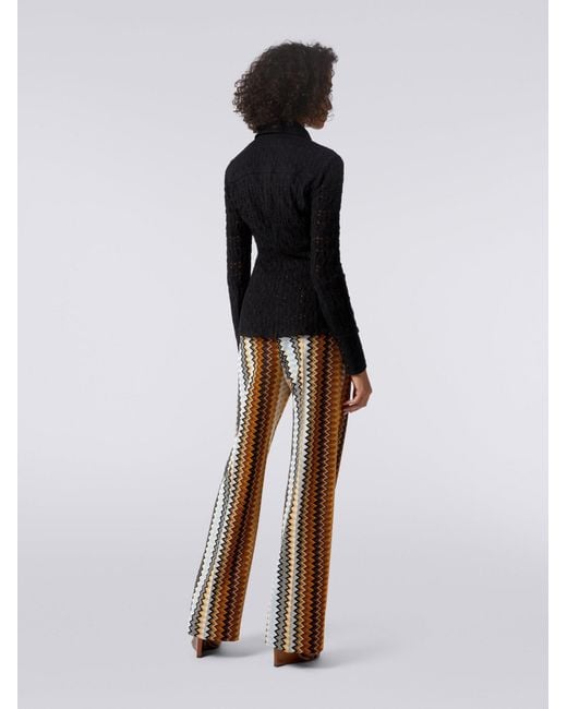 Missoni Natural Mid-Rise Wide-Leg Trousers