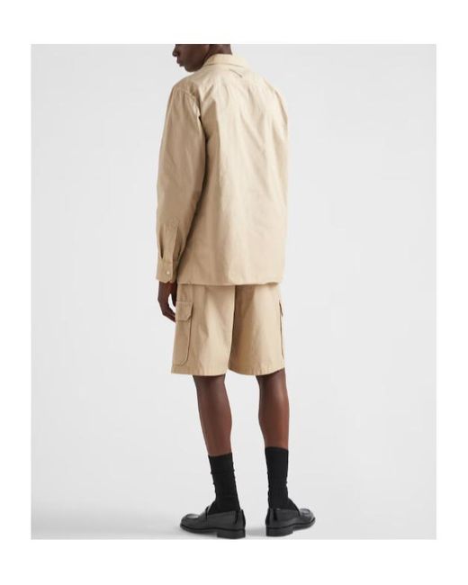 Prada Natural Flap Pocket Long-Sleeved Shirt for men