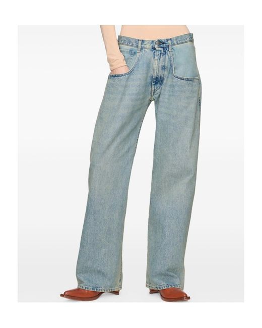 Maison Margiela Blue Wide-Leg Jeans