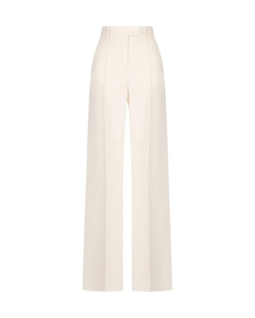 Valentino White Pleated Concealed Trousers