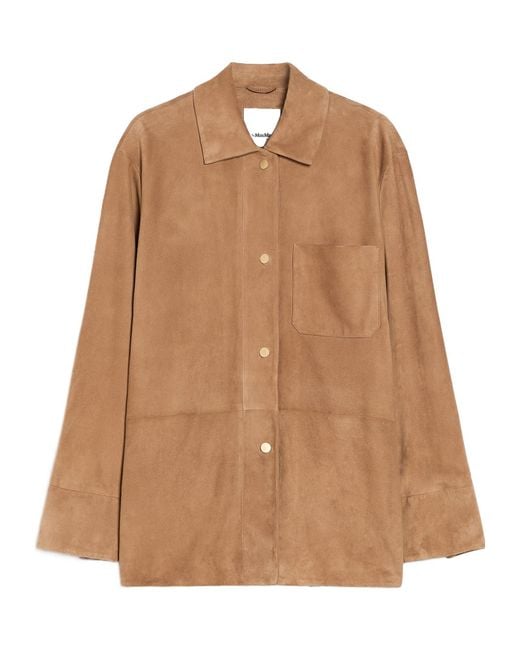 Max Mara Brown 'S Fresia Buttoned Long-Sleeved Overshirt