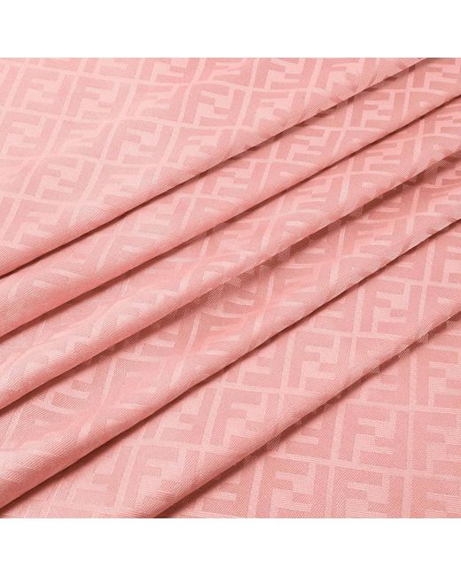 Fendi Pink Ff Motif Fringed Shawl