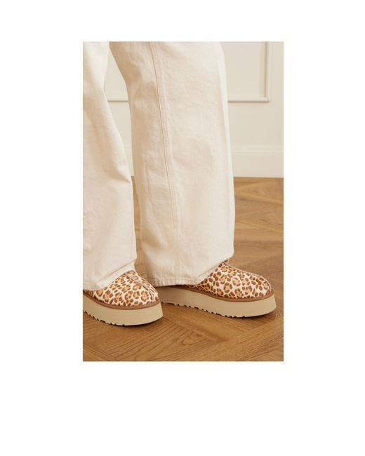 Ugg Brown Leopard-Print Cow Hair Slip-Ons