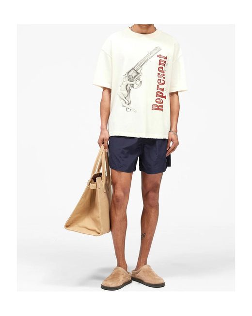 Represent White Short-Sleeved T-Shirt for men