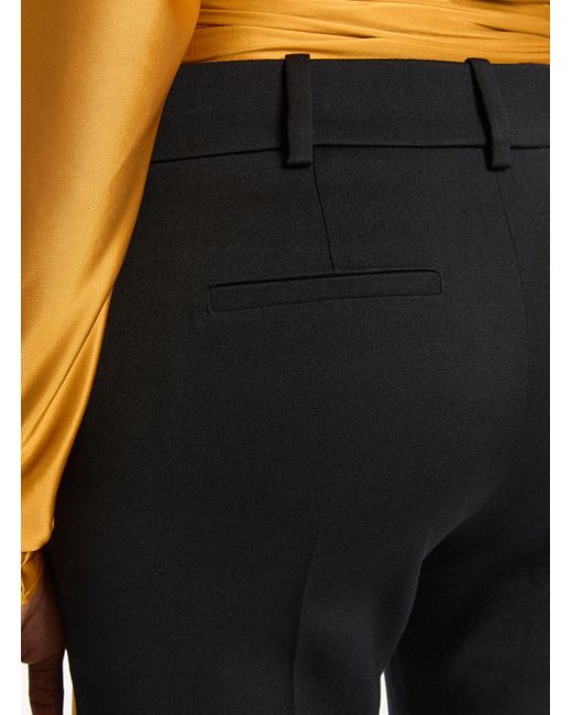 Balmain Black Low-Waisted Wool Satin Trousers