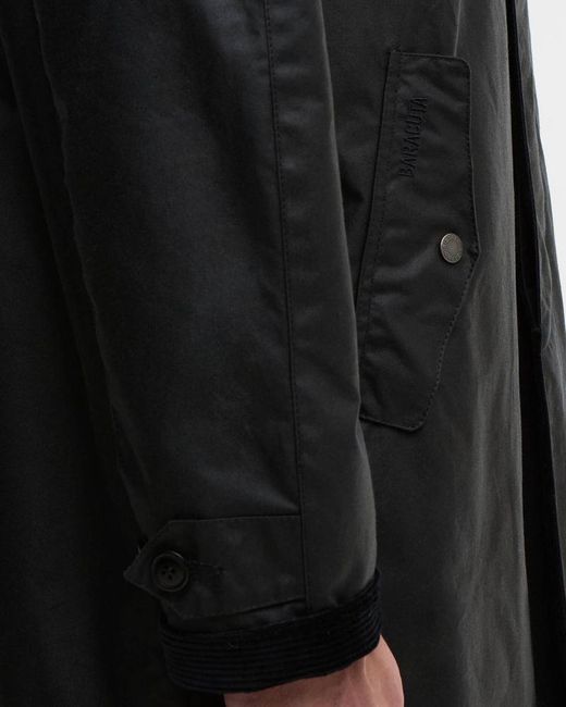 Barbour Black Corduroy-Collar Cotton Single-Breasted Coat for men