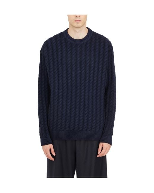 Barena Blue Crewneck Knitted Jumper for men