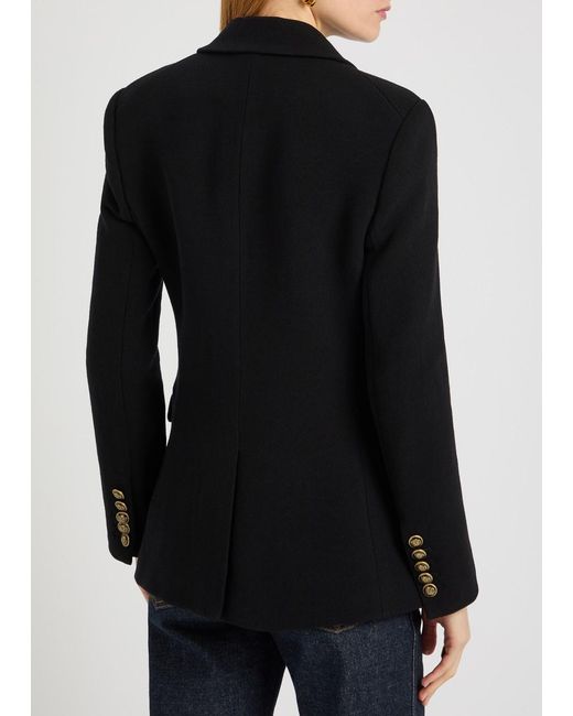 Veronica Beard Black Claude Dicky Double-Breasted Stretch-Wool Blazer