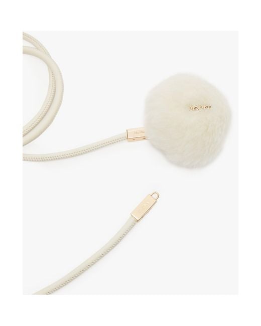 Max Mara White Pom Pom Tubular Belt