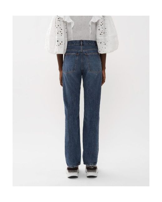 Chloé Blue High-Waisted Straight-Leg Jeans