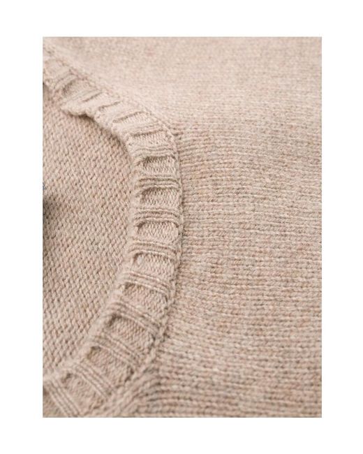 Drumohr Natural Ribbed Knit Pullover for men
